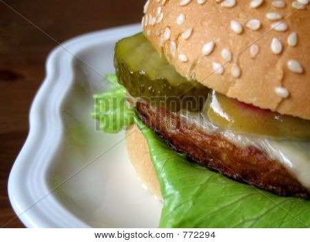 Hambúrguer em um prato