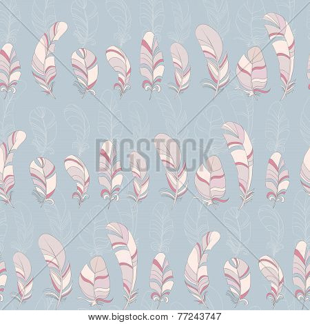 Seamless line of feather pattern