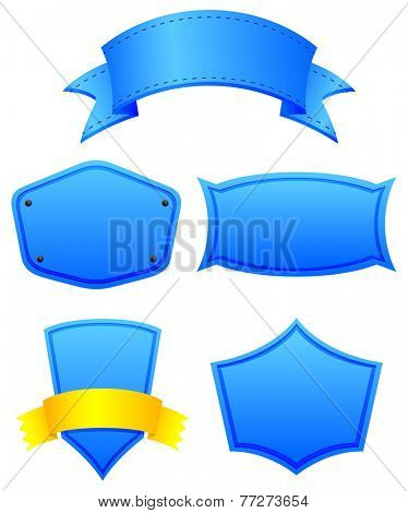 Empty blue templates on a white background 