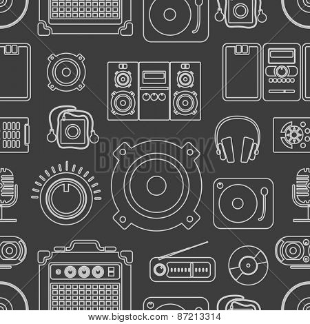 Audio equipment icons collection