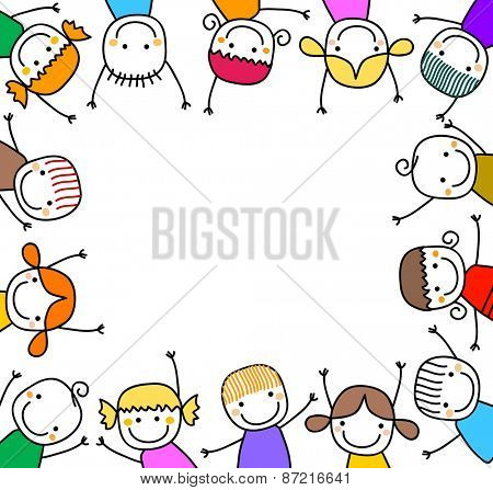 happy kids with banners