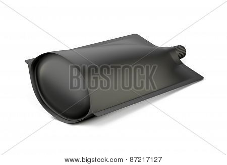 Lying Black Template Package Doypack On A White