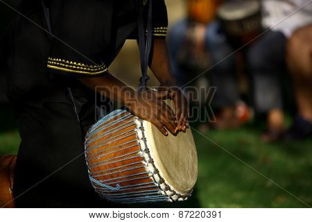 Traditional African Drummer.