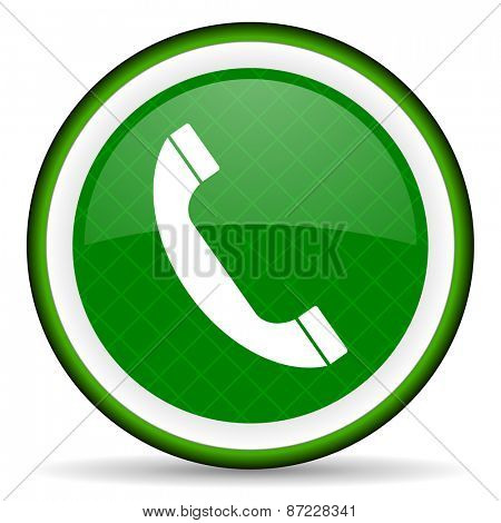 phone green icon telephone sign 