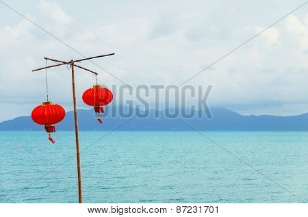 Chinese Lantern On The Beach