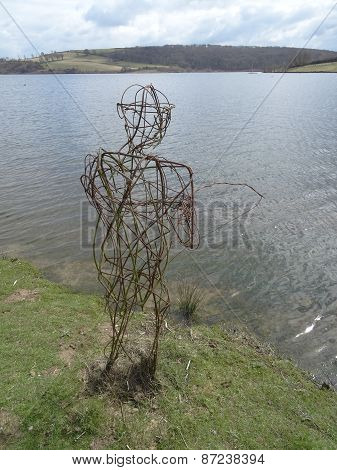 Wicker Fisherman Lakeside View Landscape