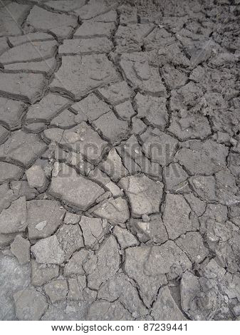 Dried Up Earth With Cracking