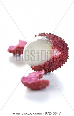 Lichee on white background - studio shot