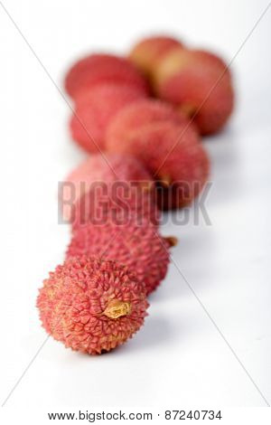 Lichee on white background - studio shot