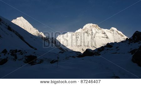 Peaks Of Annapurna One And Bahara Shikhar