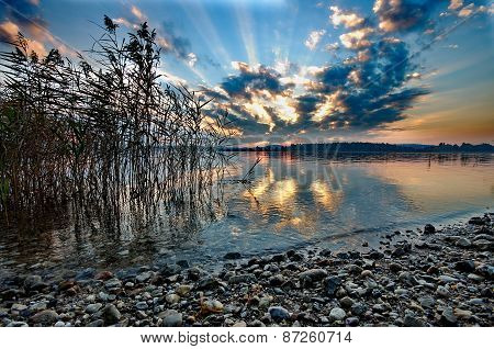 Sunset At Lake Chiemsee In Germany