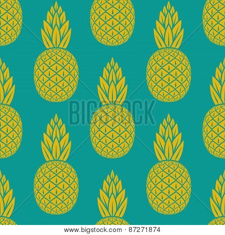 pineapple tropical fruit seamless pattern