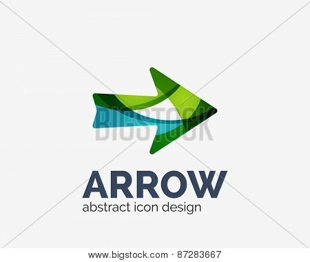 Clean moden wave design arrow company logo, business icon made of overlapping elements
