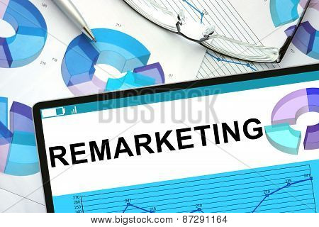 Remarketing on tablet with graphs.