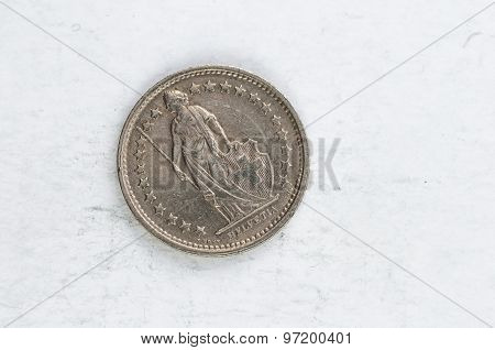 1/2 Switzerland Franken Coin 1987 Silver