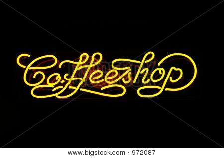 Neonový nápis Coffeshop