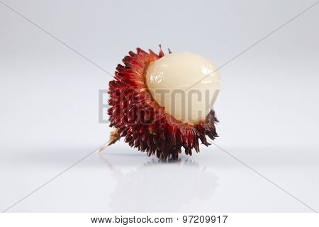 pulasan  thick skin or wild rambutan on the white background