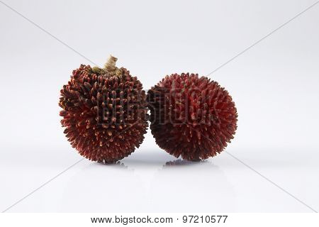 pulasan  thick skin or wild rambutan on the white background