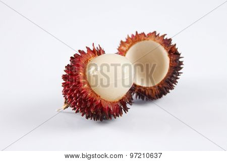 pulasan  thick skin or wild rambutan on the white background