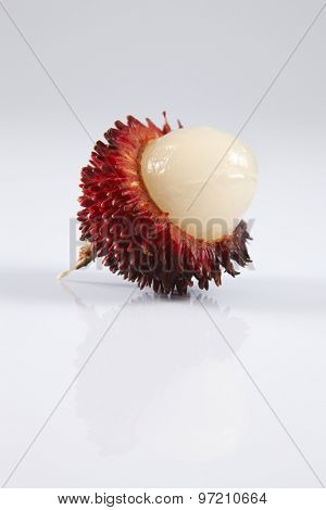 pulasan  thick skin or wild rambutan on the white background