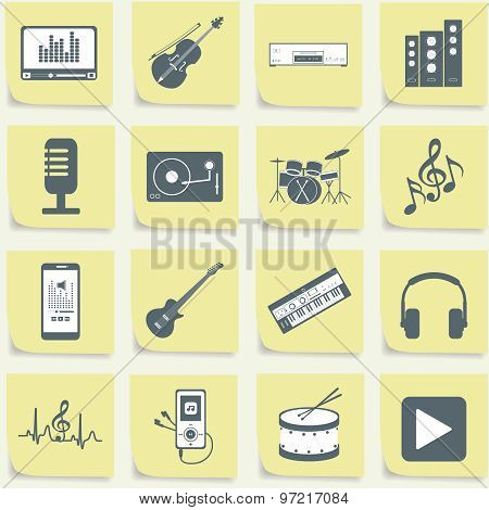 Musical Instruments. Flat Design.