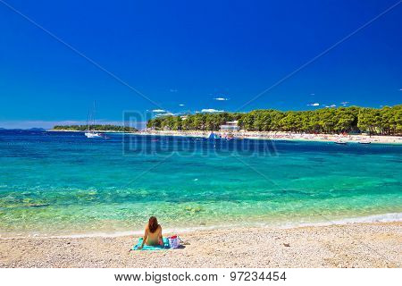 Turquoise Adriatic Beach In Primosten
