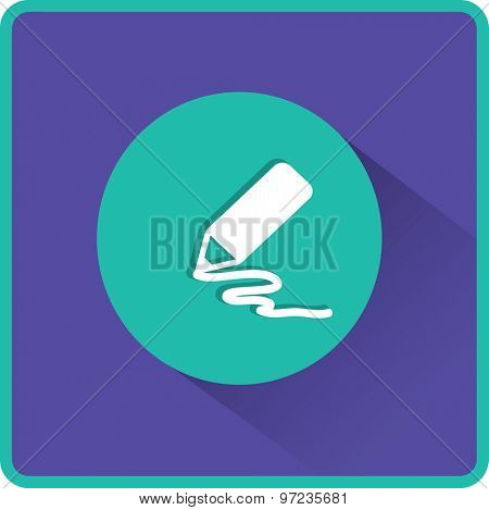 Pencil icon. Flat vector illustration