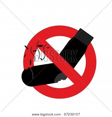 Ban Dirty Smelly Socks. Mark Is Prohibited. Vector Illustration