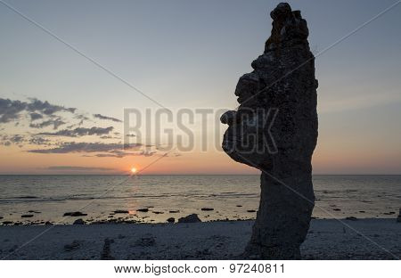 Sea Stack At Langhammar, Gotland In Sweden
