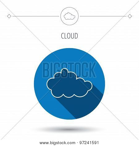 Cloud icon. Overcast weather sign.