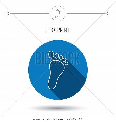 Baby footprint icon. Child foot sign.