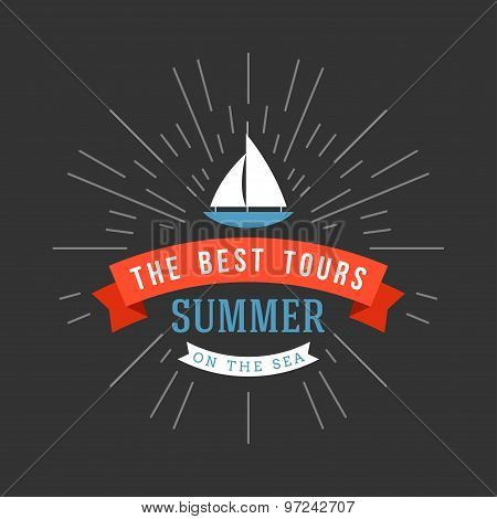 Retro Summer Holidays Vintage Label. Vector Design Elements