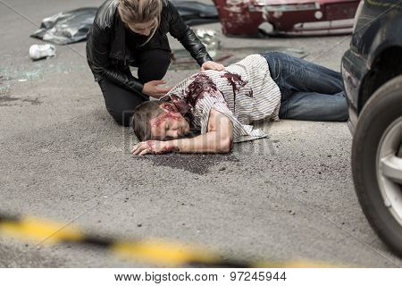 Dead Man After Car Crash