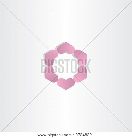 Violet Geometric Hearts In Circle Logo