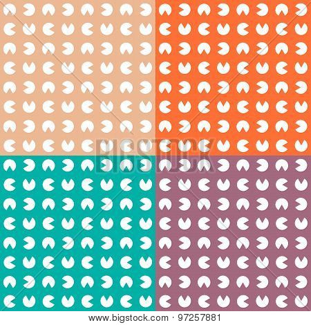 Set multicolor pattern. Seamless texture with circle.