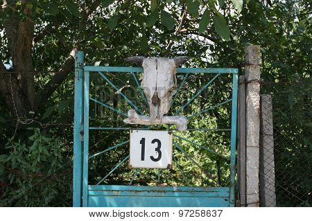 Halloween, Horned Skull On The Gate