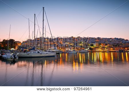 Yachts in Mikrolimano marina.