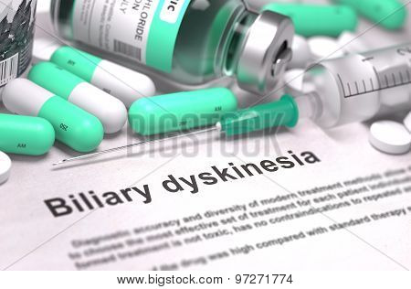 Diagnosis - Biliary Dyskinesia. Medical Concept with Blurred Back.