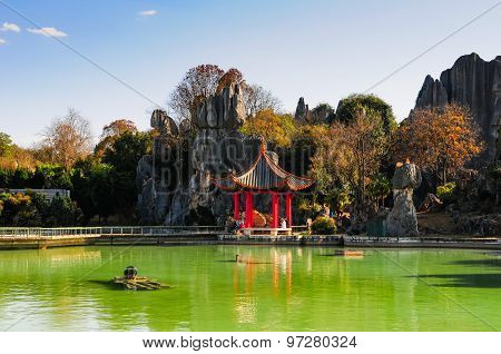 Stone forest in spring in Kunming, China
