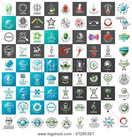 Large Set Of Vector Logos New Technologies