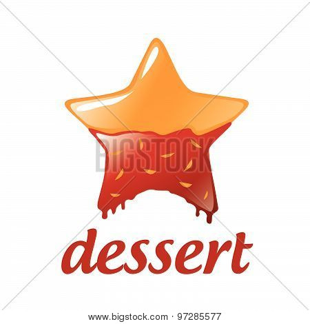 Vector Logo Dessert In The Form Of A Star With Chocolat