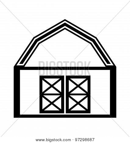 Barn House Icon Or Sign Isolated On White Background.