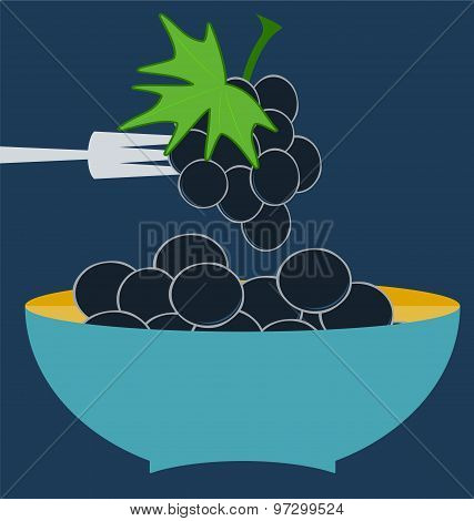 Bunch Of Grapes, Blue Plate Concept