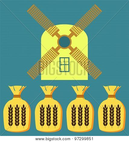 Wheat Ears Or Rice Icon. Crop Symbol. Design Element For Bread Packaging Or Beer Label. Agricultural