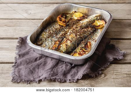 Cornish Sardines. For Grill And Bbg. Dark Background.