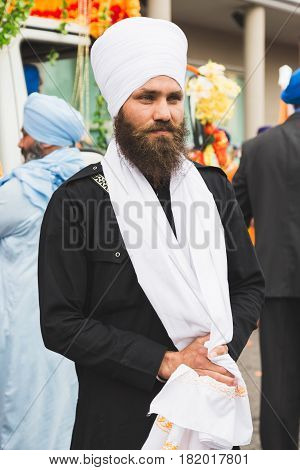 Sikh Man Taking Part In The Vaisakhi Parade