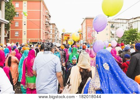 Sikhs Taking Part In The Vaisakhi Parade
