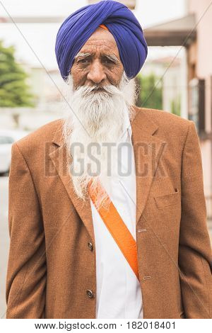 Sikh Man Taking Part In The Vaisakhi Parade