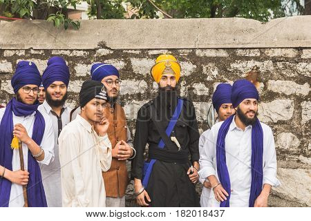 Sikh Men Taking Part In The Vaisakhi Parade