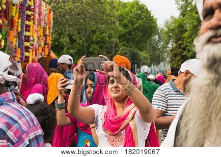 Sikhs Taking Part In The Vaisakhi Parade